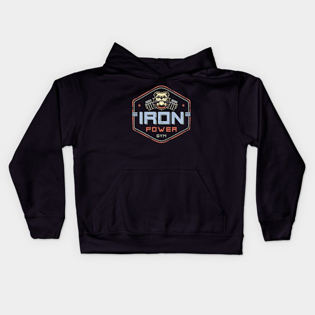 Bulldogs Iron Power Gym Kids Hoodie by michony